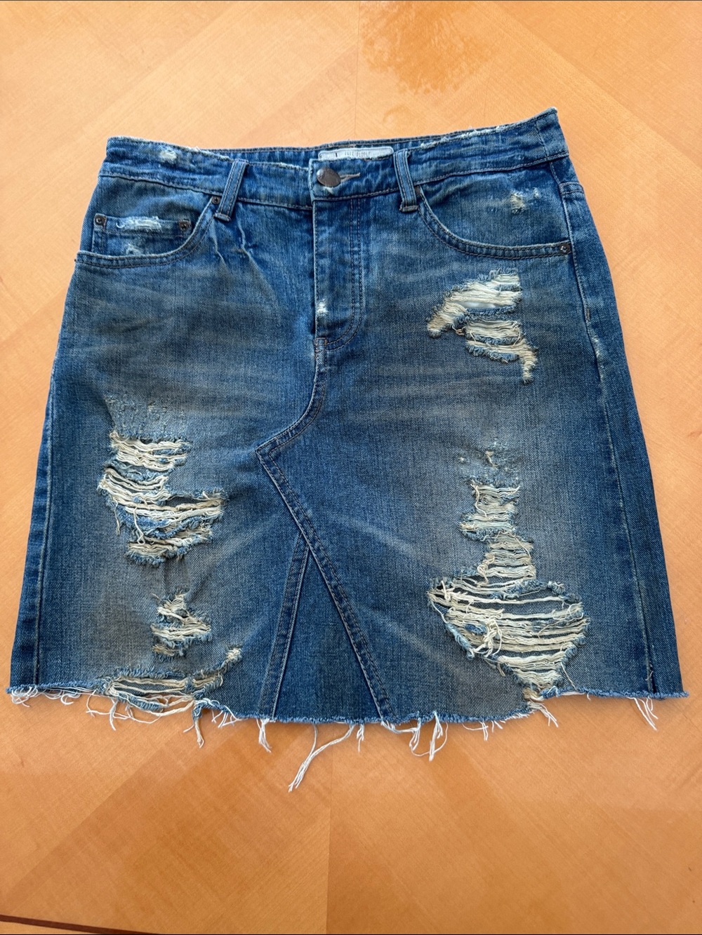 Free people Denim Distressed Blue Women's Skirt size 26